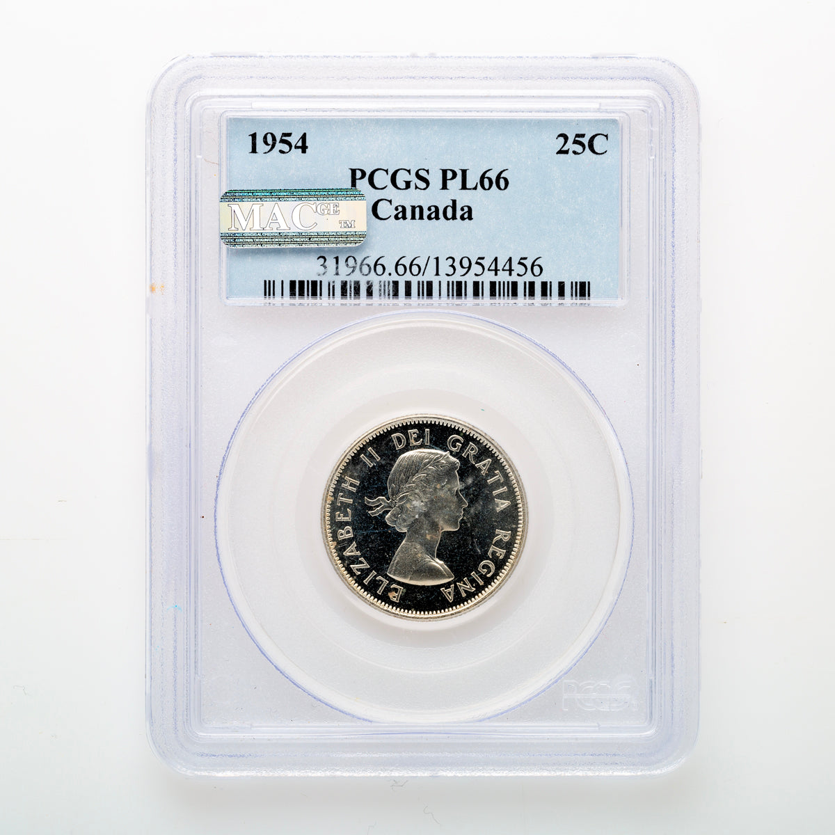 25 Cent 1954 PCGS PL-66