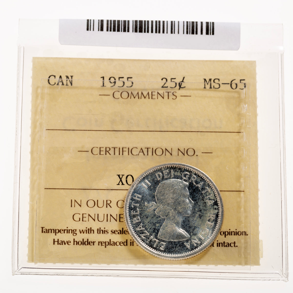 25 Cent 1955 ICCS MS-65