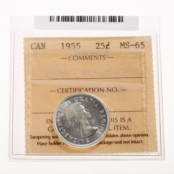 25 Cent 1955 ICCS MS-65