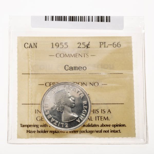 25 Cent 1955 Cameo ICCS PL-66