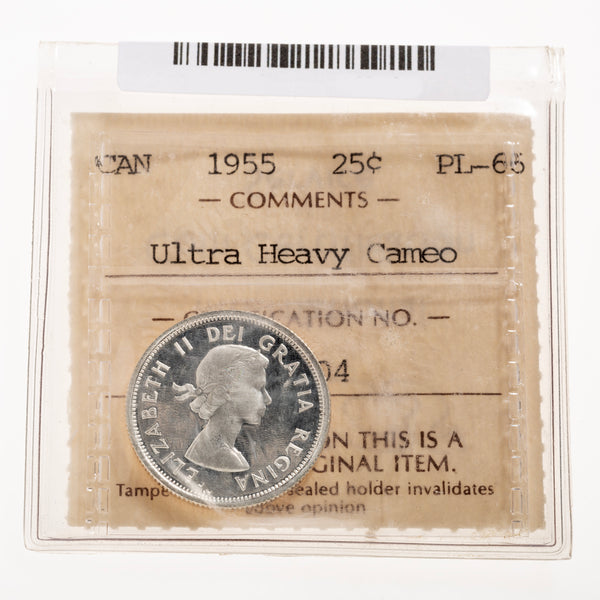 25 Cent 1955 Ultra Heavy Cameo ICCS PL-66