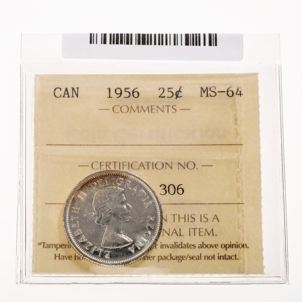 25 Cent 1956 ICCS MS-64