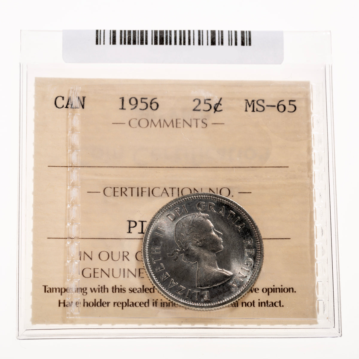 25 Cent 1956 ICCS MS-65