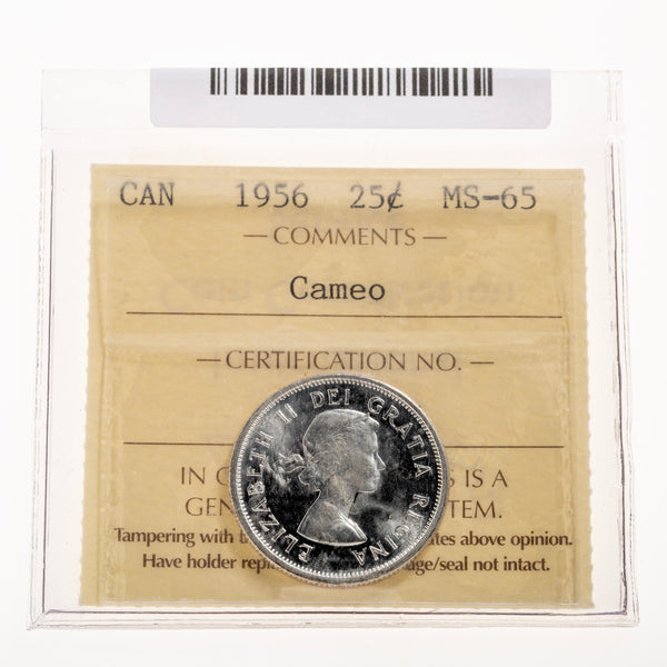 25 Cent 1956 Cameo ICCS MS-65