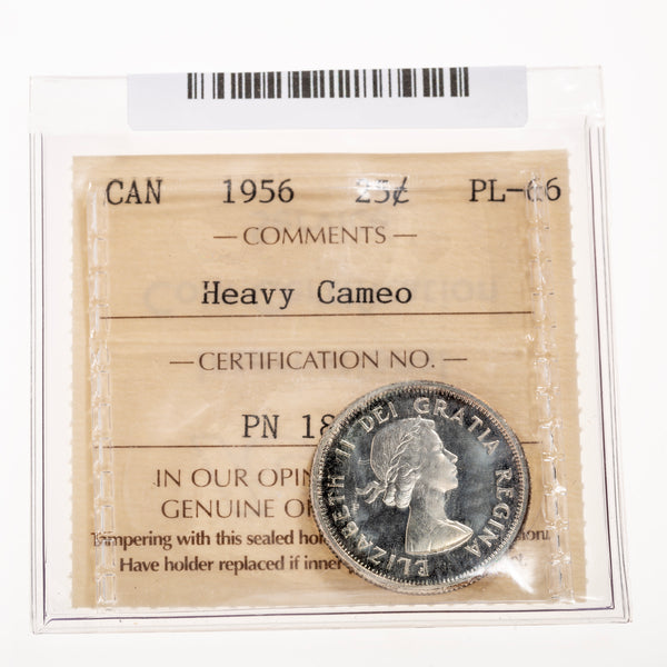 25 Cent 1956 Heavy Cameo ICCS PL-66