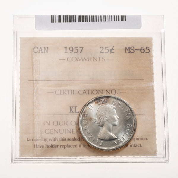 25 Cent 1957 ICCS MS-65
