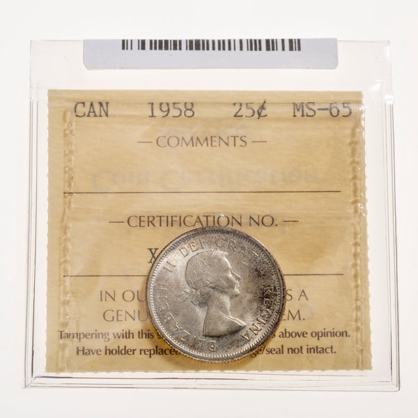 25 Cent 1958 ICCS MS-65