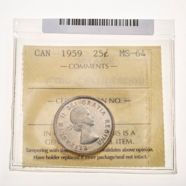 25 Cent 1959 ICCS MS-64