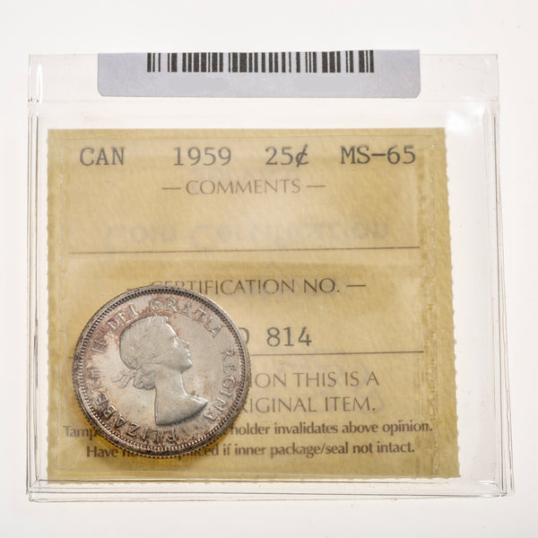 25 Cent 1959 ICCS MS-65