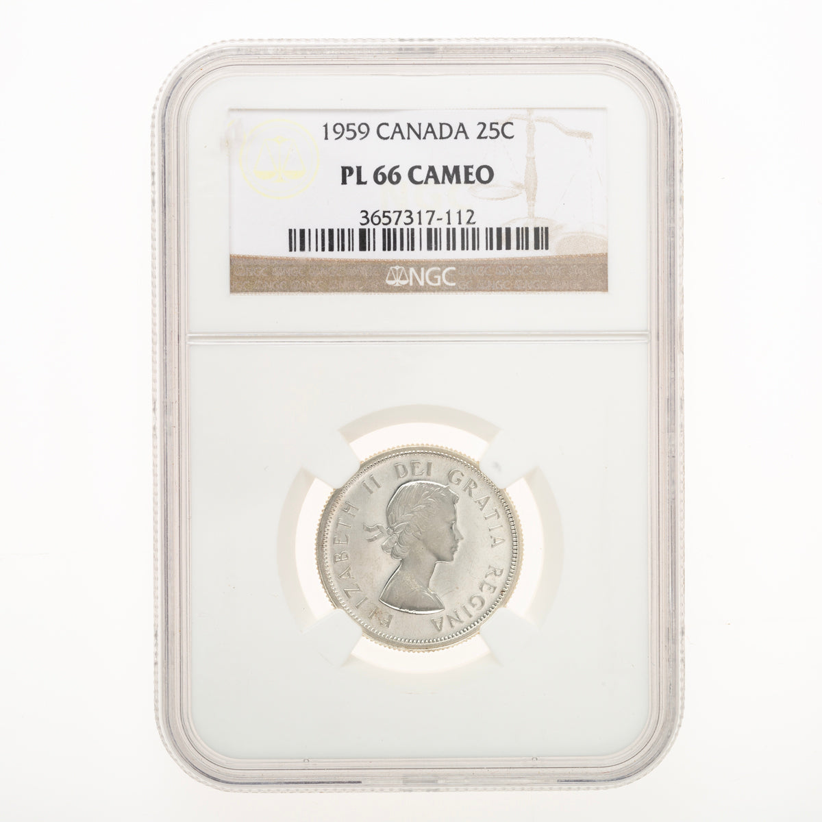 25 Cent 1959 Cameo NGC PL-66