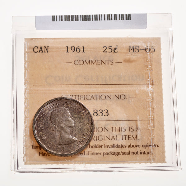 25 Cent 1961 ICCS MS-65
