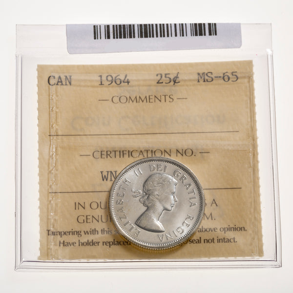 25 Cent 1964 ICCS MS-65