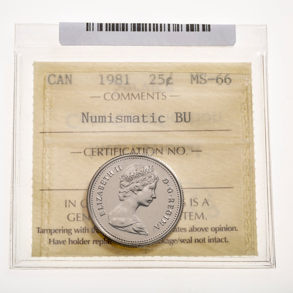 25 Cent 1981 Numismatic BU ICCS MS-66