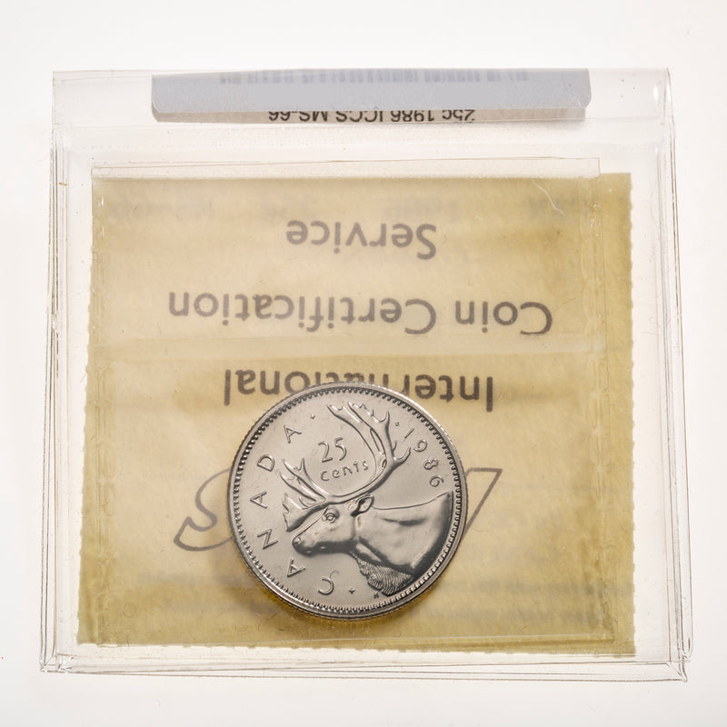 25 Cent 1986 Numismatic BU ICCS MS-66
