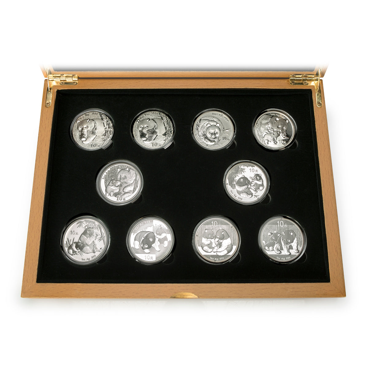 2001-2010 Silver Panda - Pure Silver 10 Coin Set