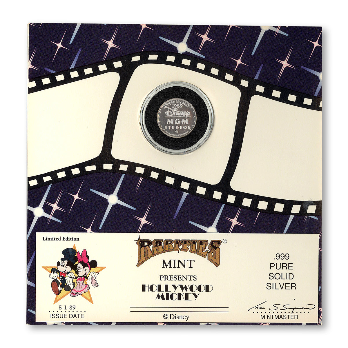 1989 Disney's MGM Studios - Fine Silver Token