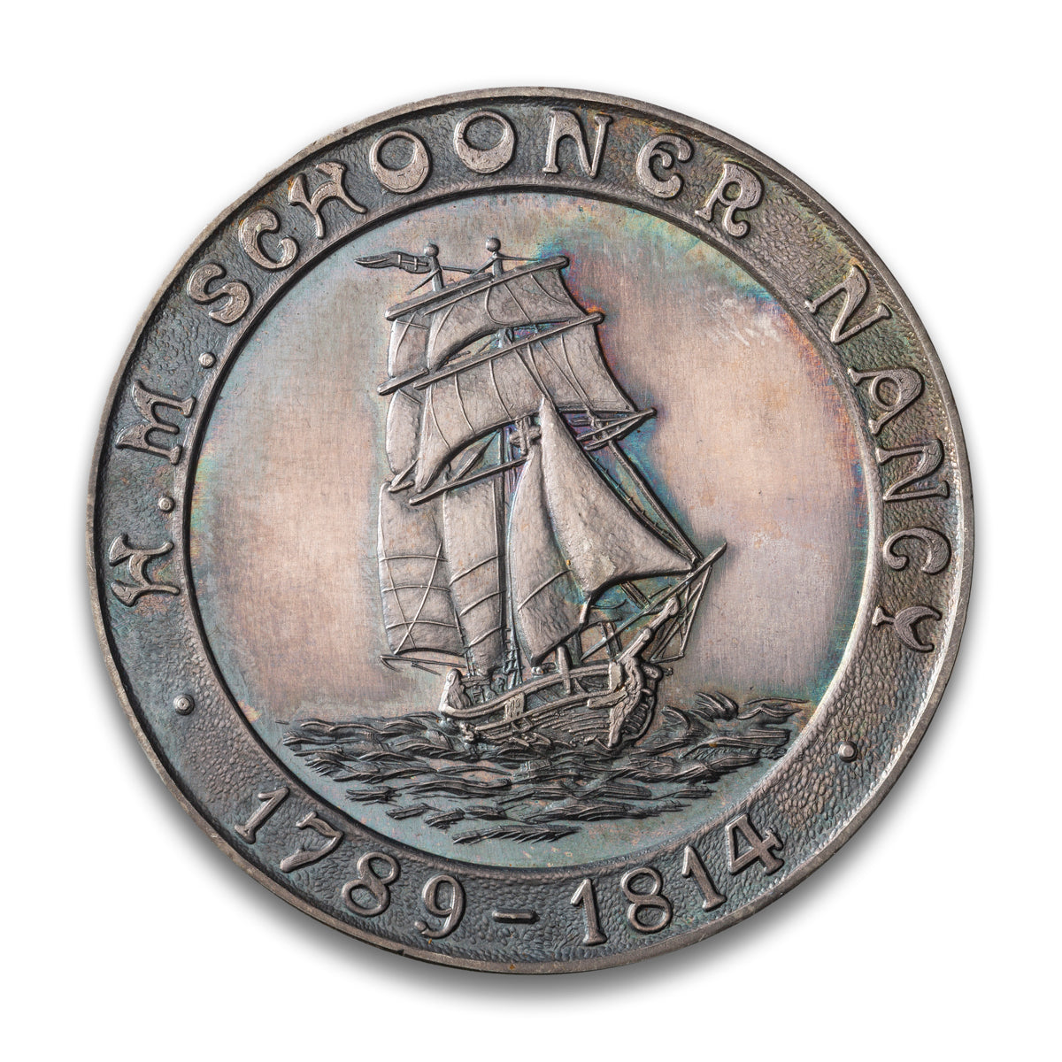 1789-1814 War of 1812 H M Schooner Nancy - Fine Silver Medal