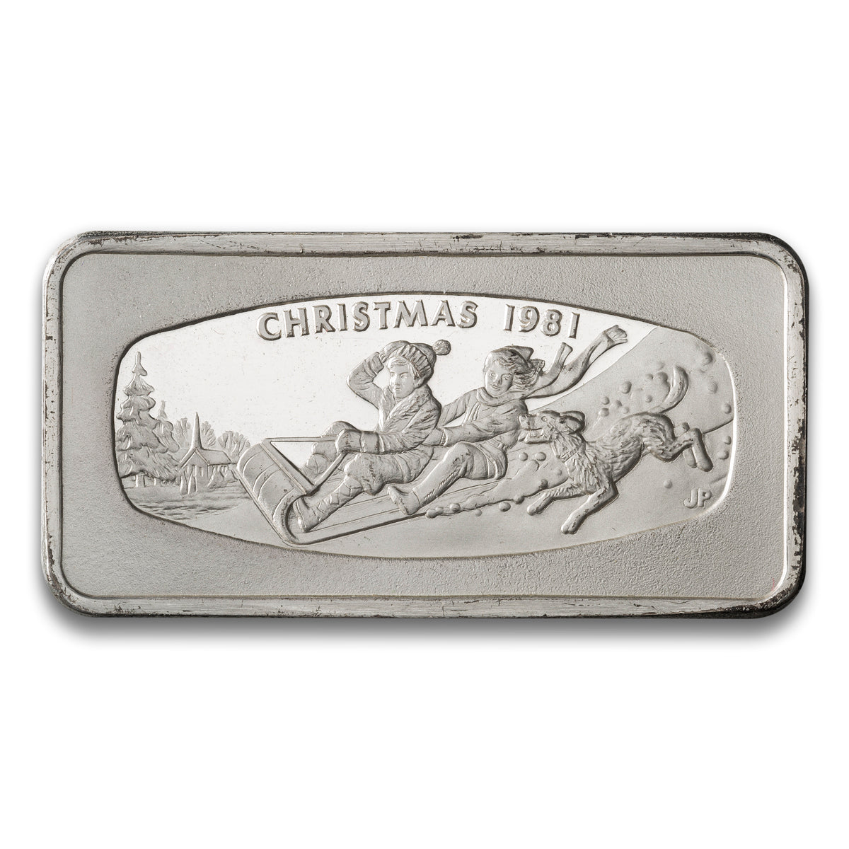 1981 Christmas - Franklin Mint 500 Grains Sterling Silver Bar