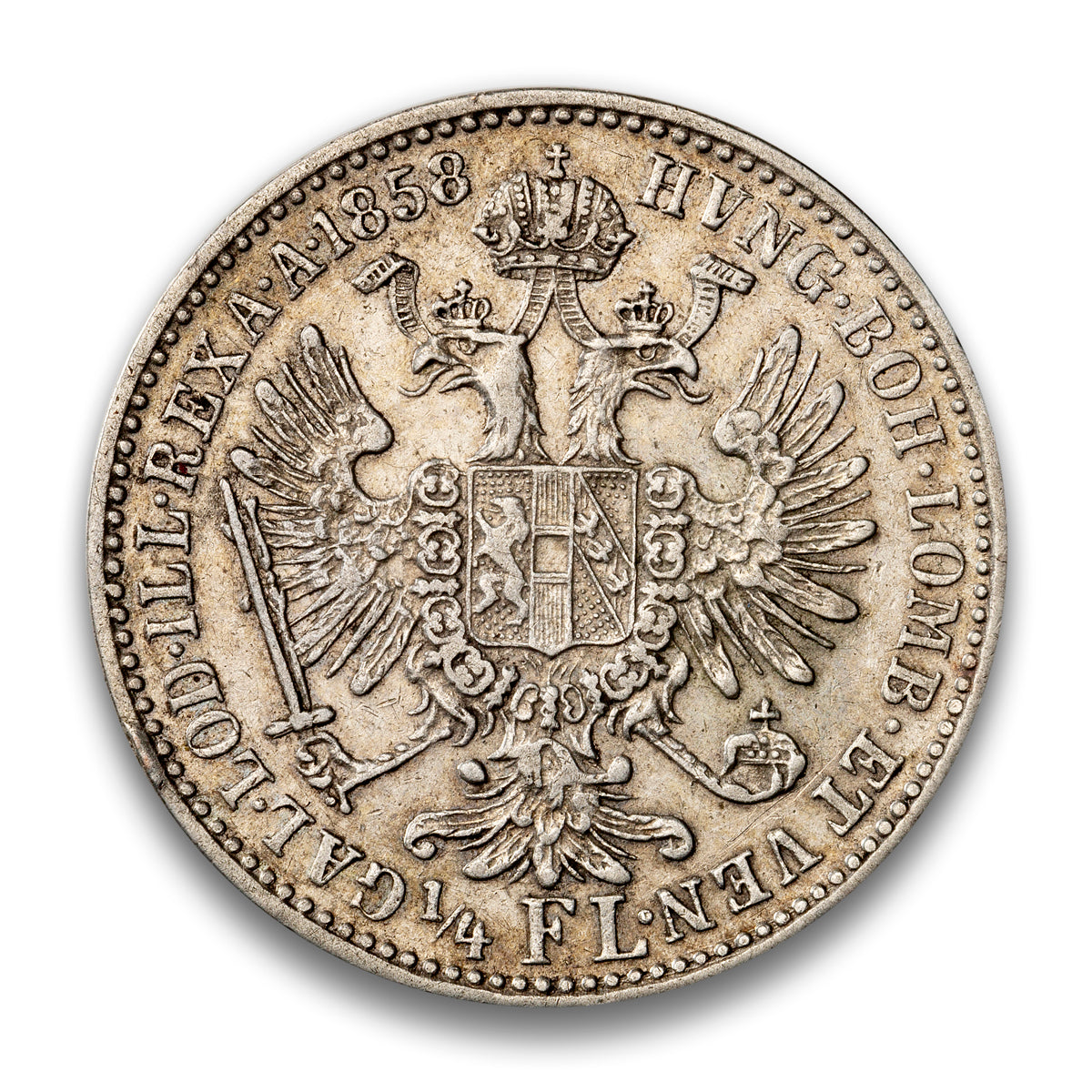 Austria 1/4 Florin 1858A