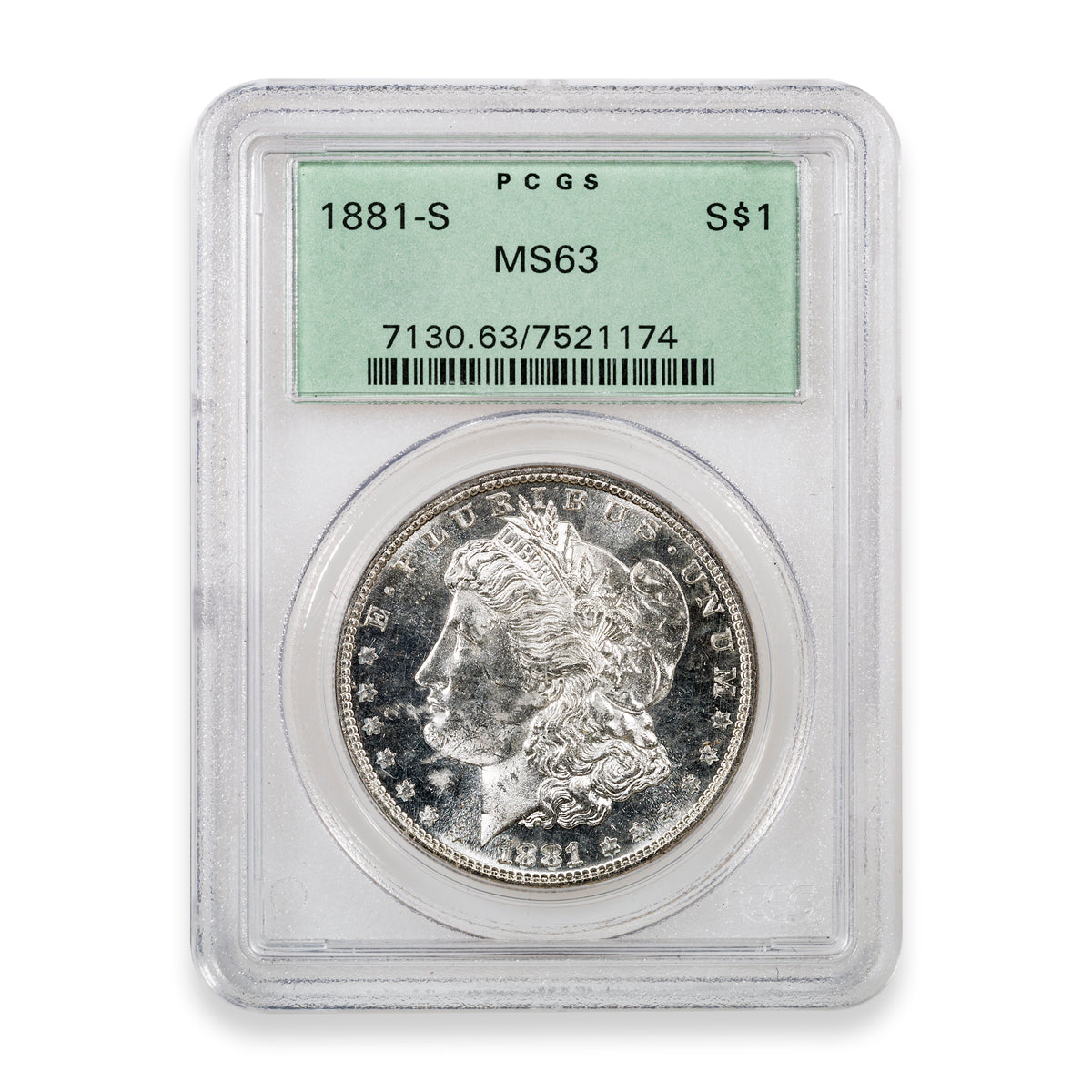 US $1 1881S Morgan Dollar PCGS MS-63