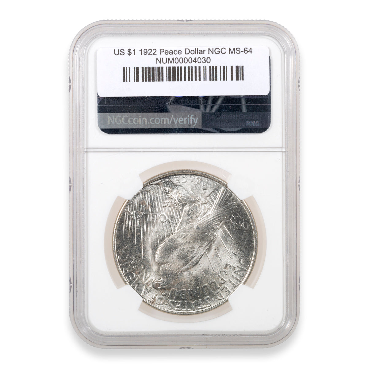 US $1 1922 Peace Dollar NGC MS-64