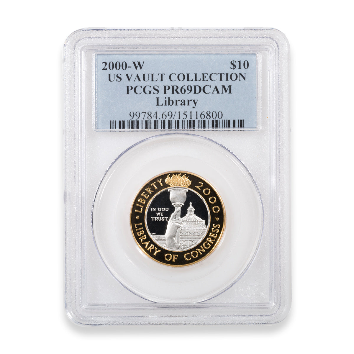 US $10 2000W Library of Congress PCGS PR-69