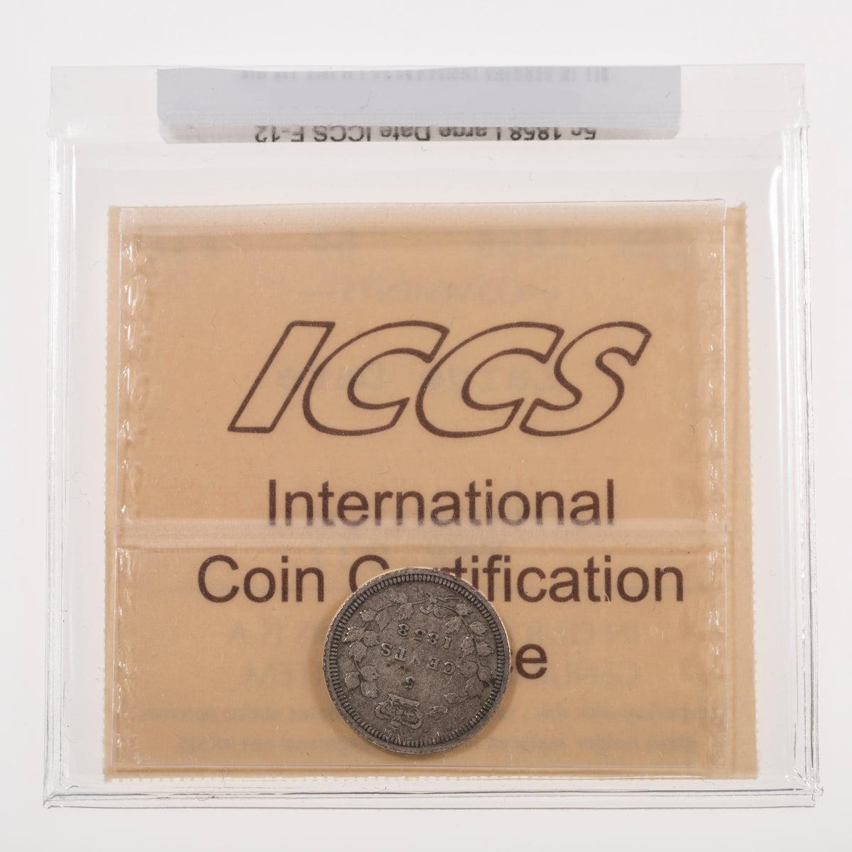 5 Cent 1858 Large Date ICCS F-12