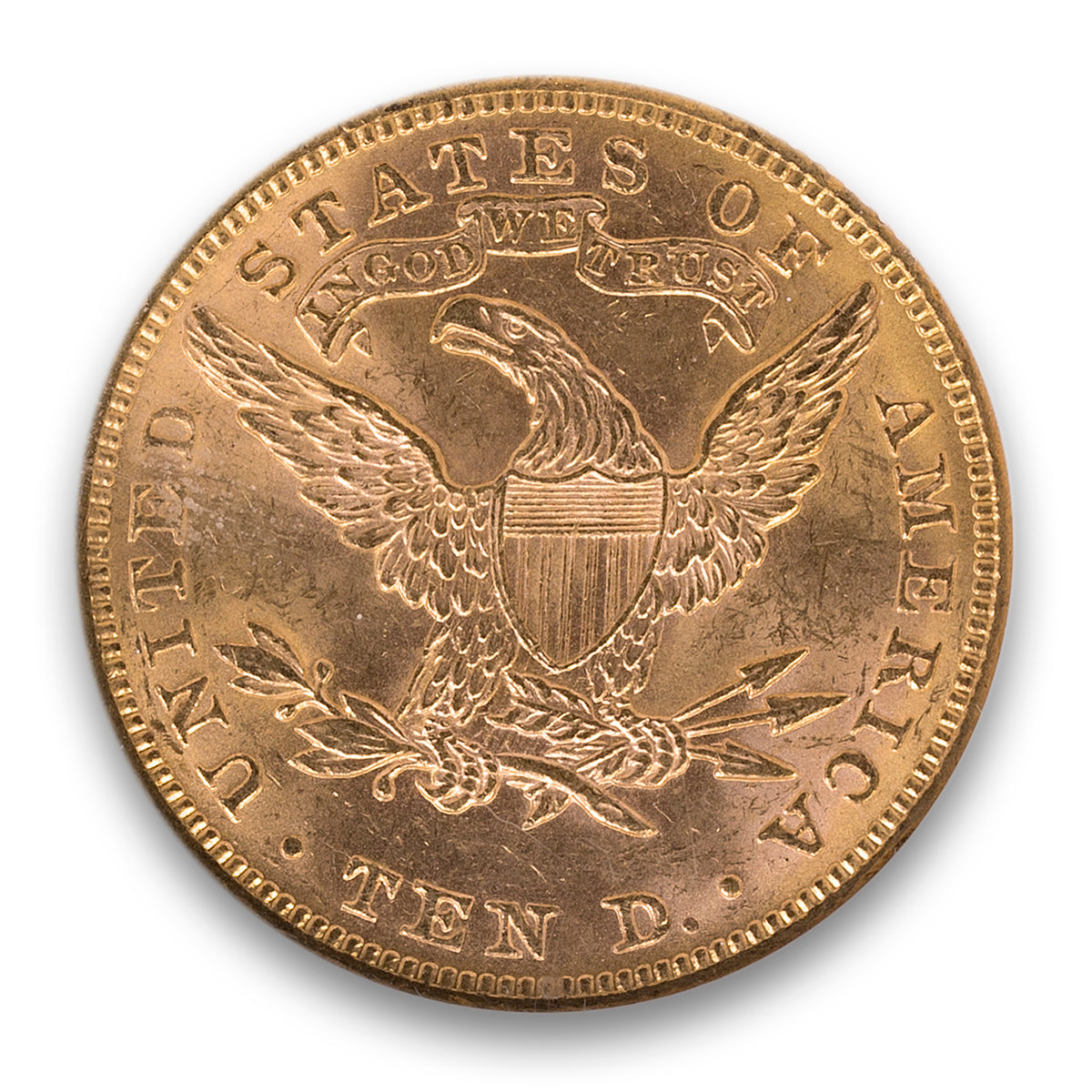 US $10 1893 NGC MS-62