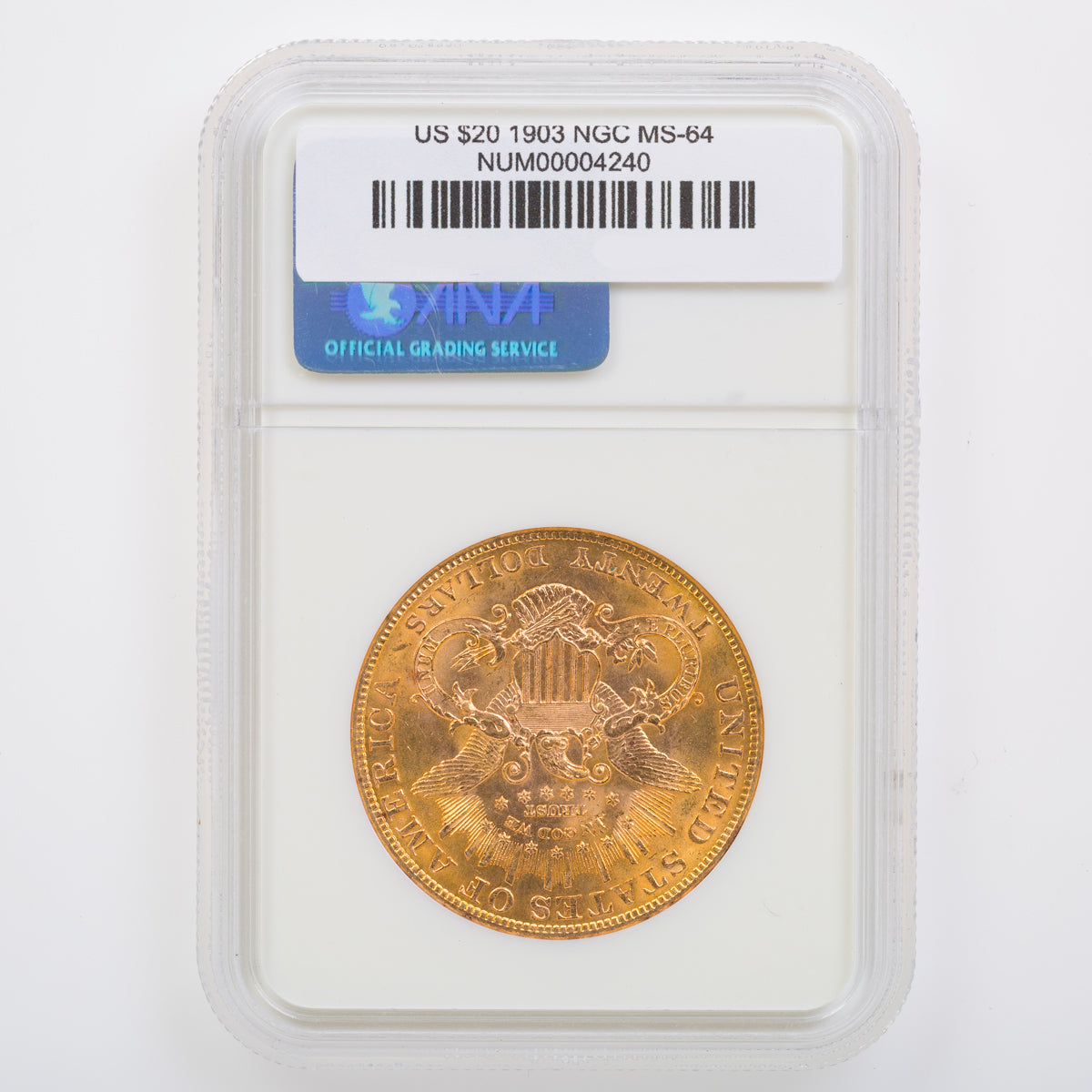 US $20 1903 NGC MS-64