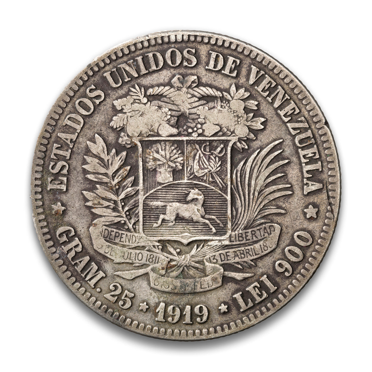 Venezuela 5 Bolivares 1919