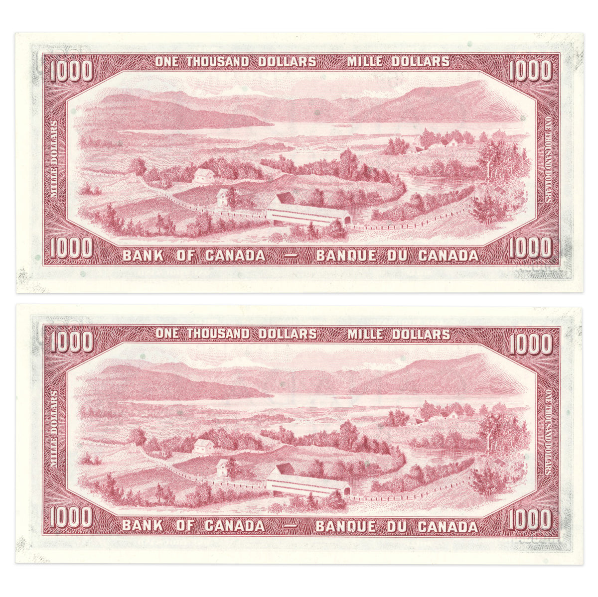 $1000 1954 Modified Series BC-44d Consecutive Pair Lawson-Bouey Prefix A/K CUNC-63