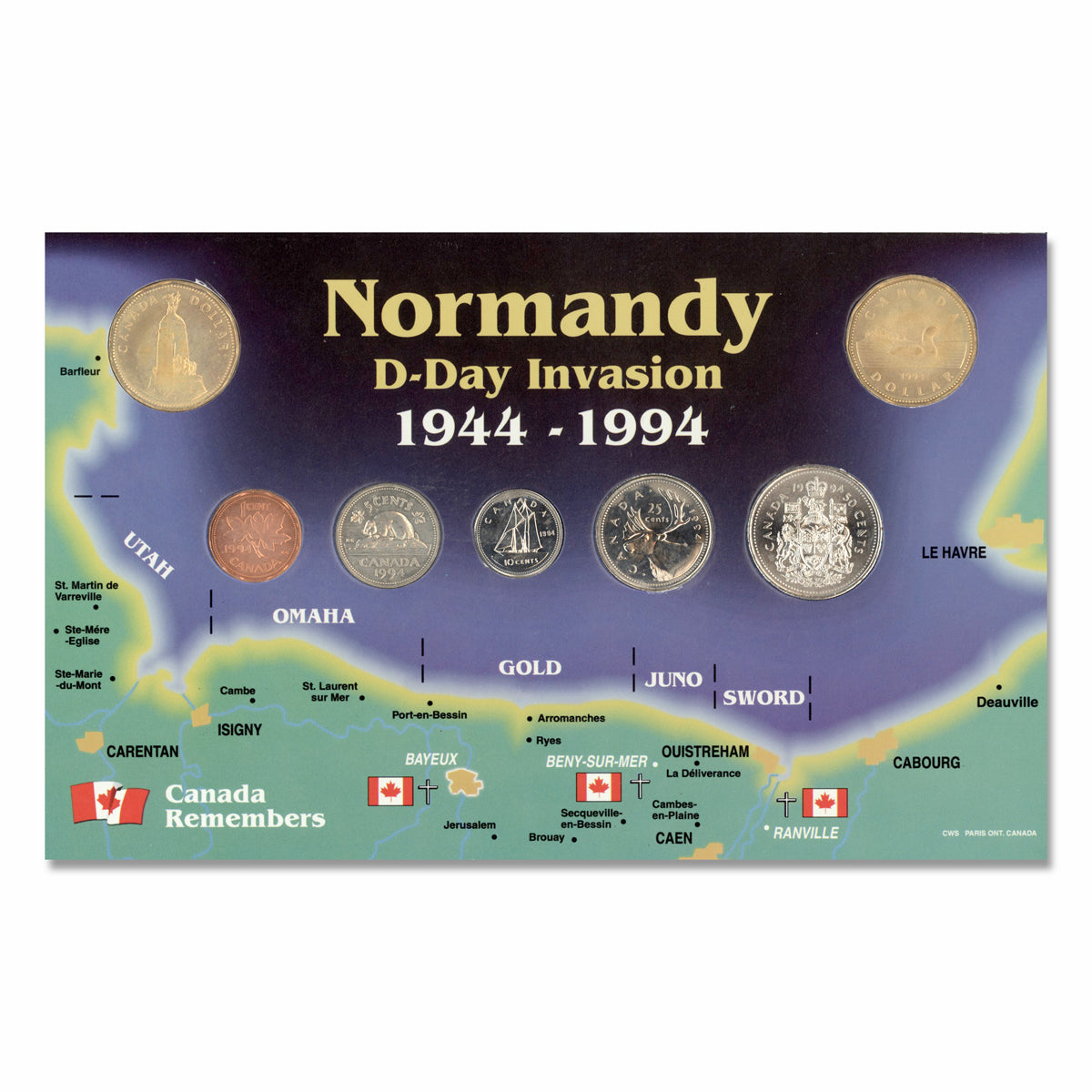 1994 Normandy D-Day Invasion 1944-1994 Canada Remembers - Coin Set