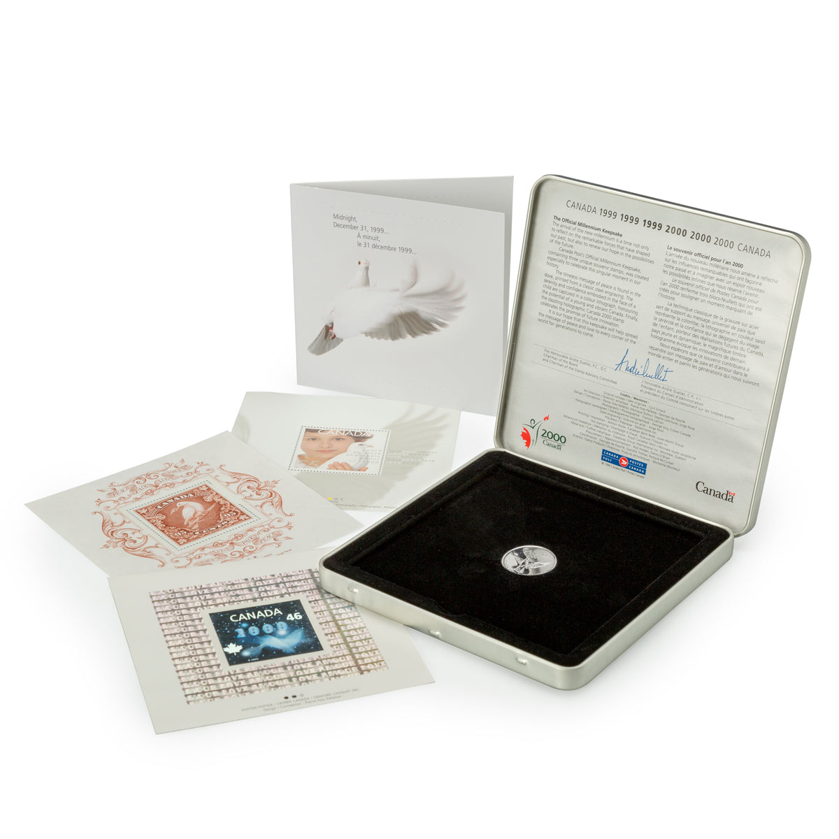 2000 Millennium Keepsake Dove - Medallion & 3 Stamps Set