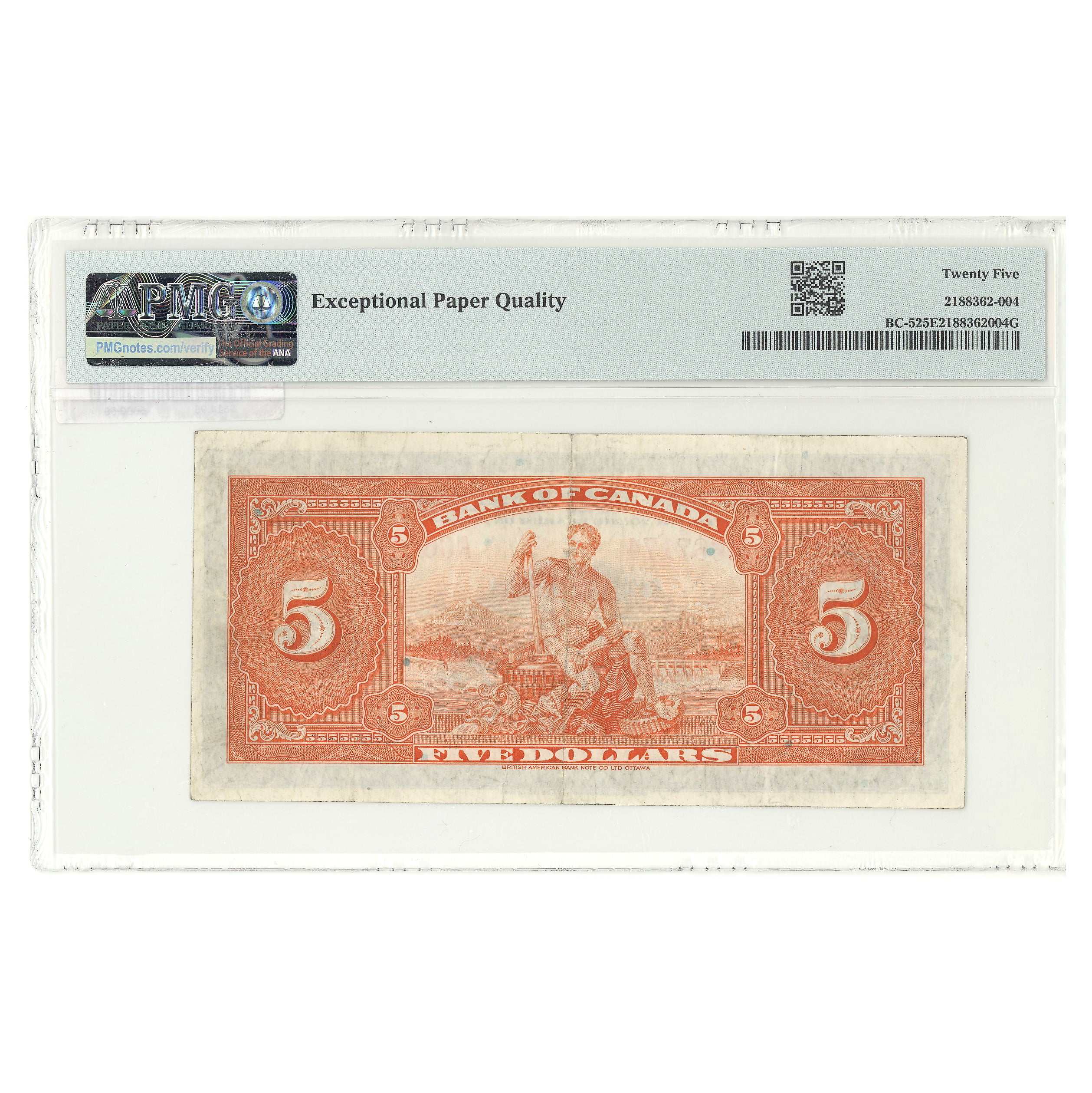 $5 1935 BC-5 English Osborne-Towers Prefix A PMG VF-25