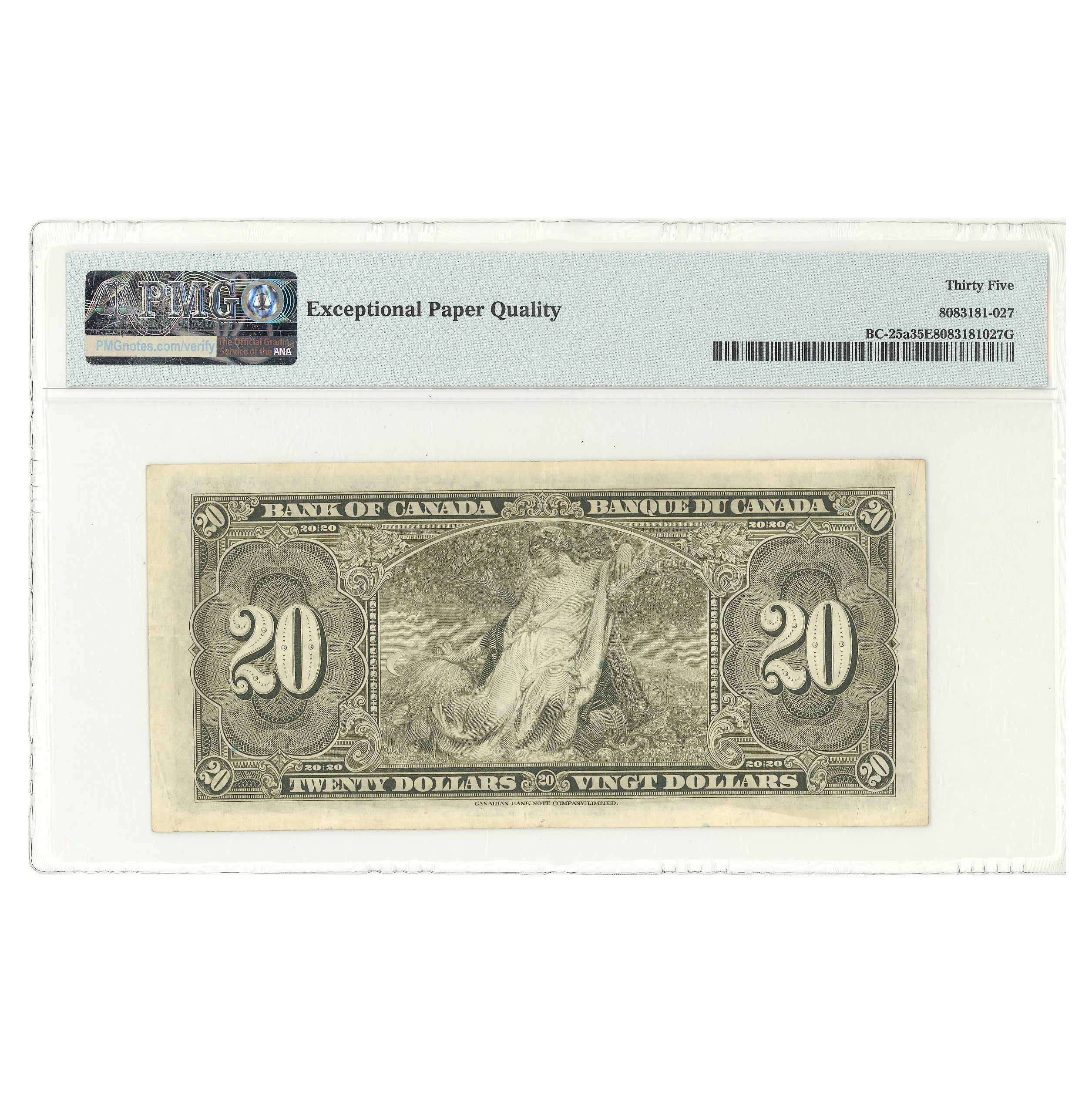 $20 1937 BC-25a Osborne-Towers Prefix A/E PMG VF-35