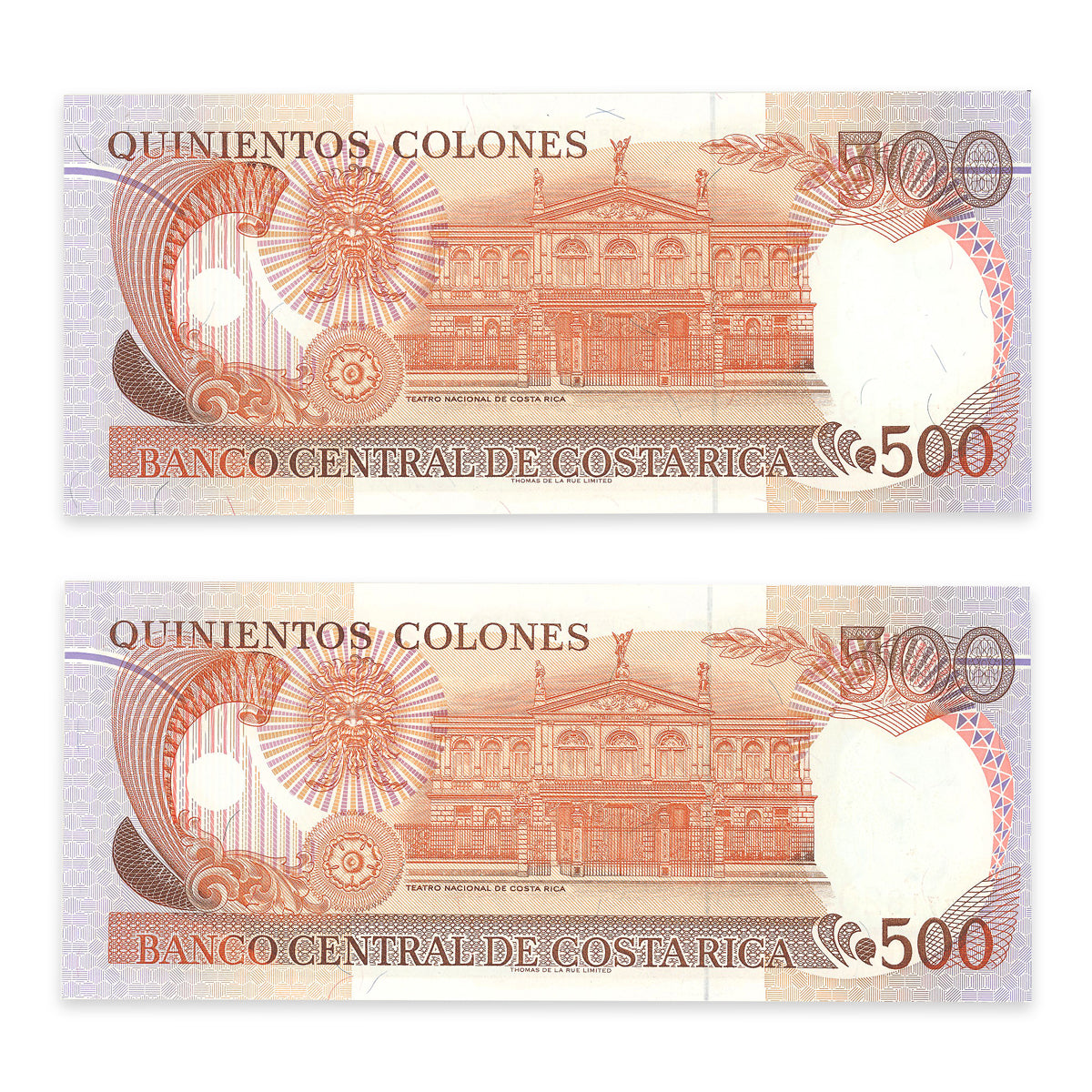 Costa Rica 500 Colones 1994 Consecutive Prefix D UNC-60