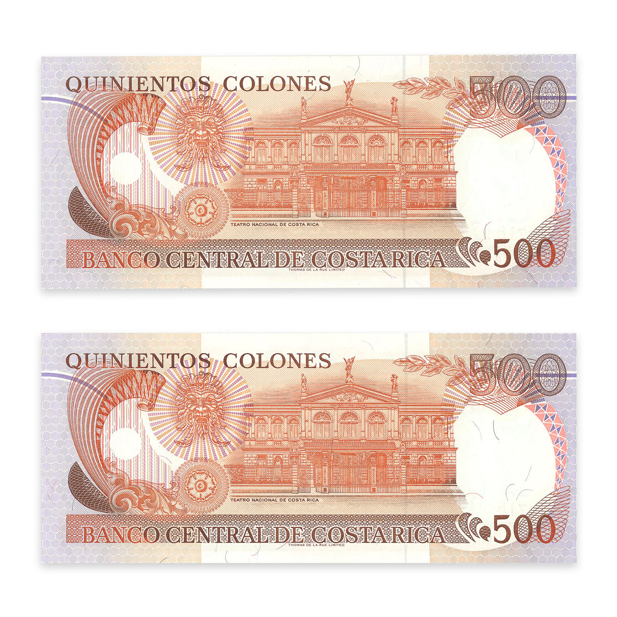 Costa Rica 500 Colones 1994 Consecutive Prefix D UNC-60