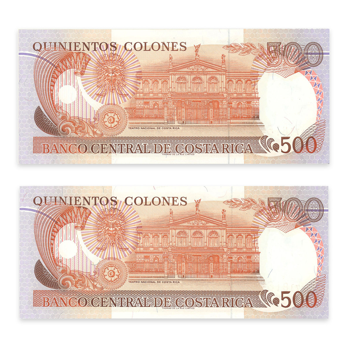 Costa Rica 500 Colones 1994 Consecutive Prefix D UNC-60