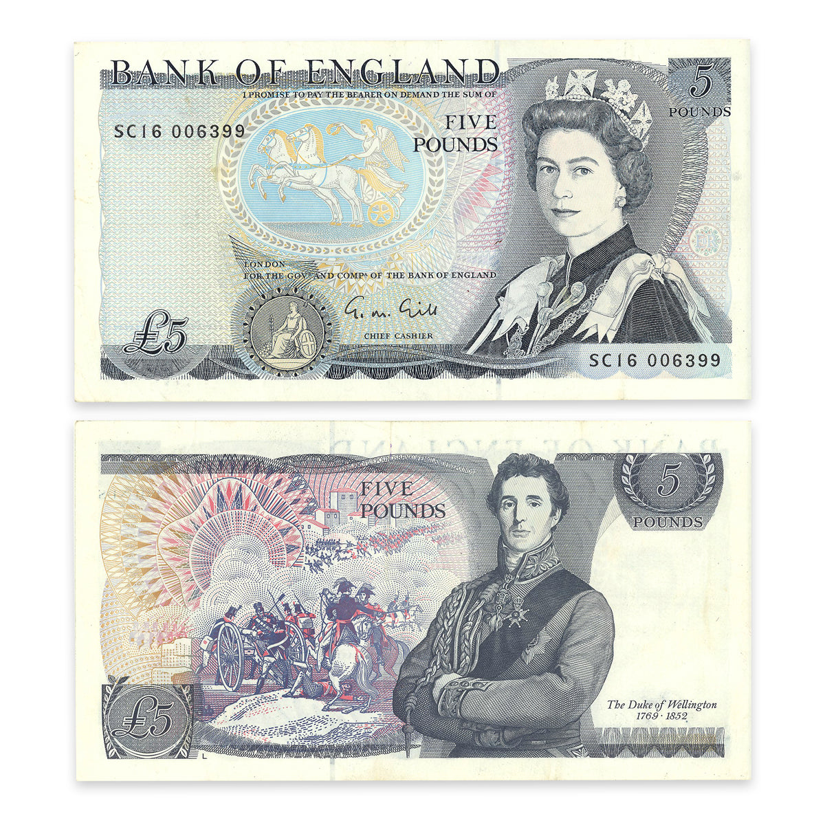 England 5 Pounds 1988-1991 Prefix SC VF-30