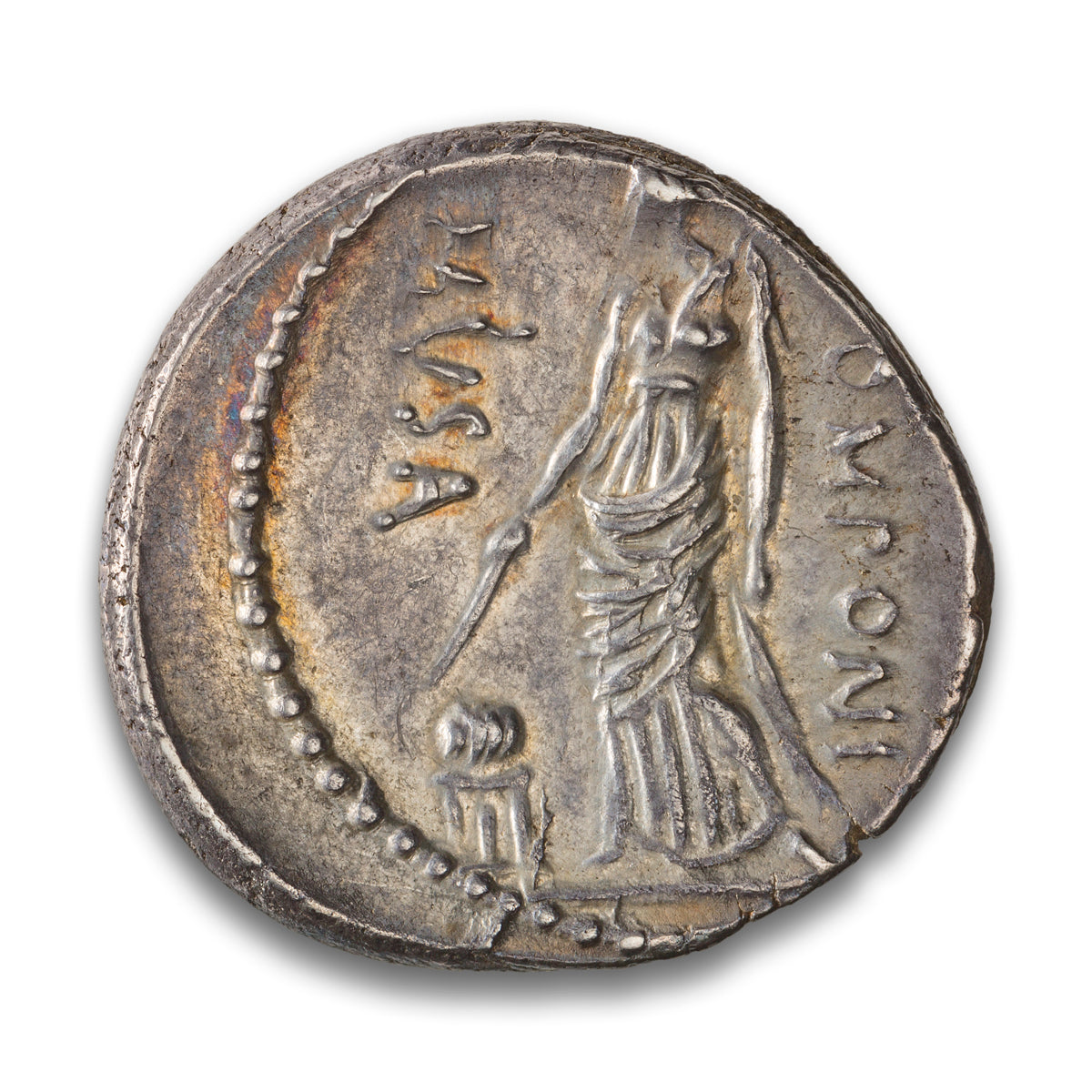 Roman Republic Pomponius Musa Silver Denarius 68-66 BCE