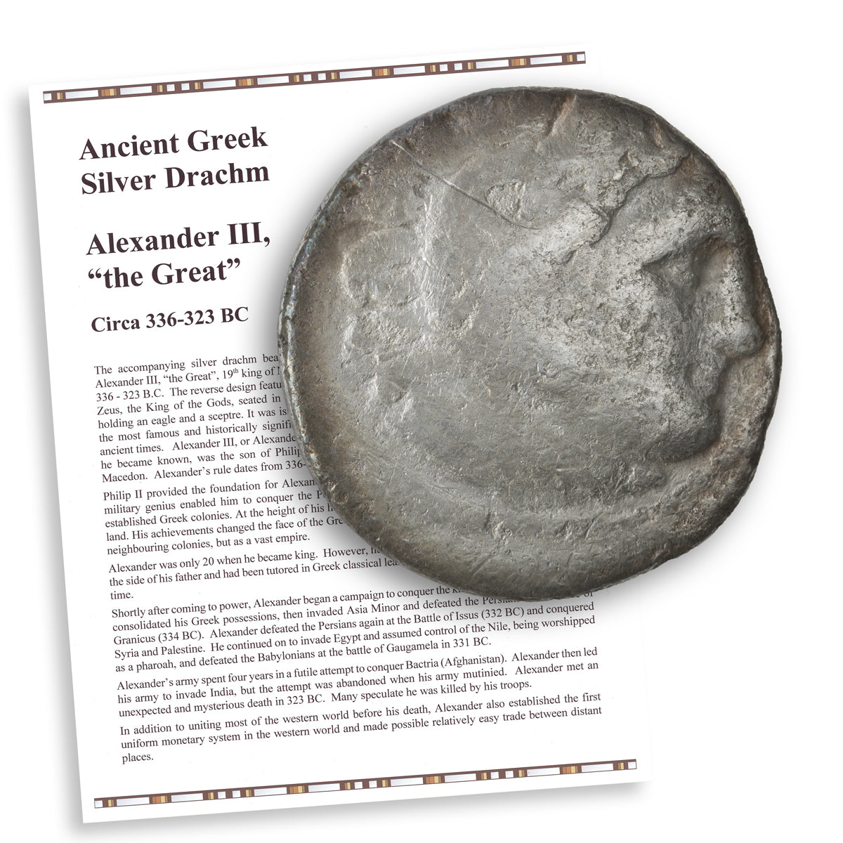 Ancient Greek Alexander III "the Great" Silver Drachm Circa 336-323 BC