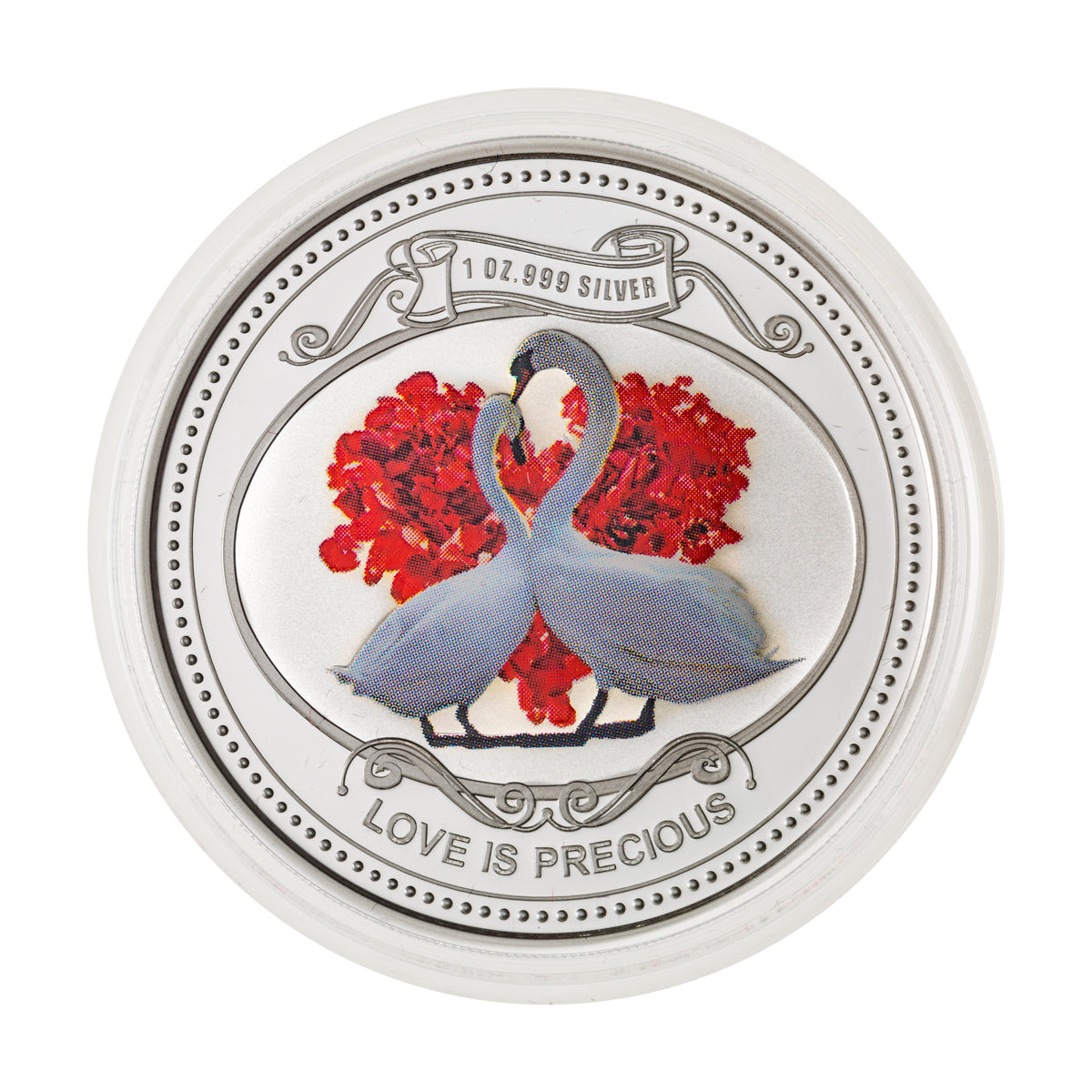 2010 $2 Love is Precious: Swans - Pure Silver Coin