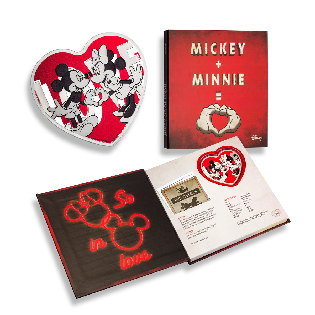 2018 $2 Mickey and Minnie Equals Love - Pure Silver Coin