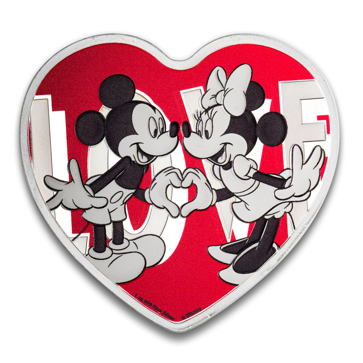 2018 $2 Mickey and Minnie Equals Love - Pure Silver Coin