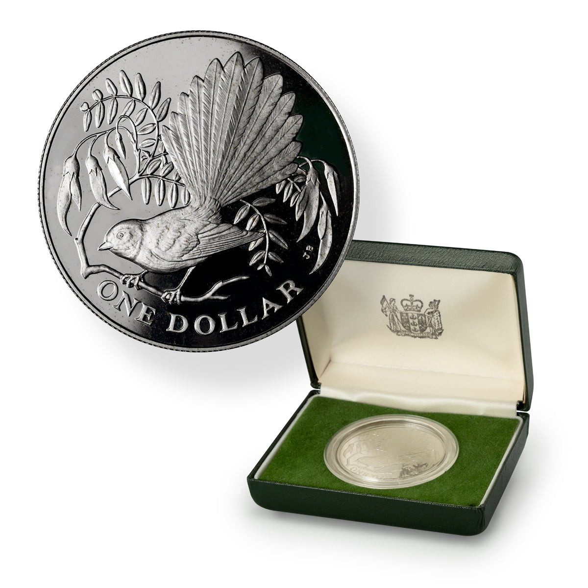 1980 $1 Fantail Bird Pure Silver Coin