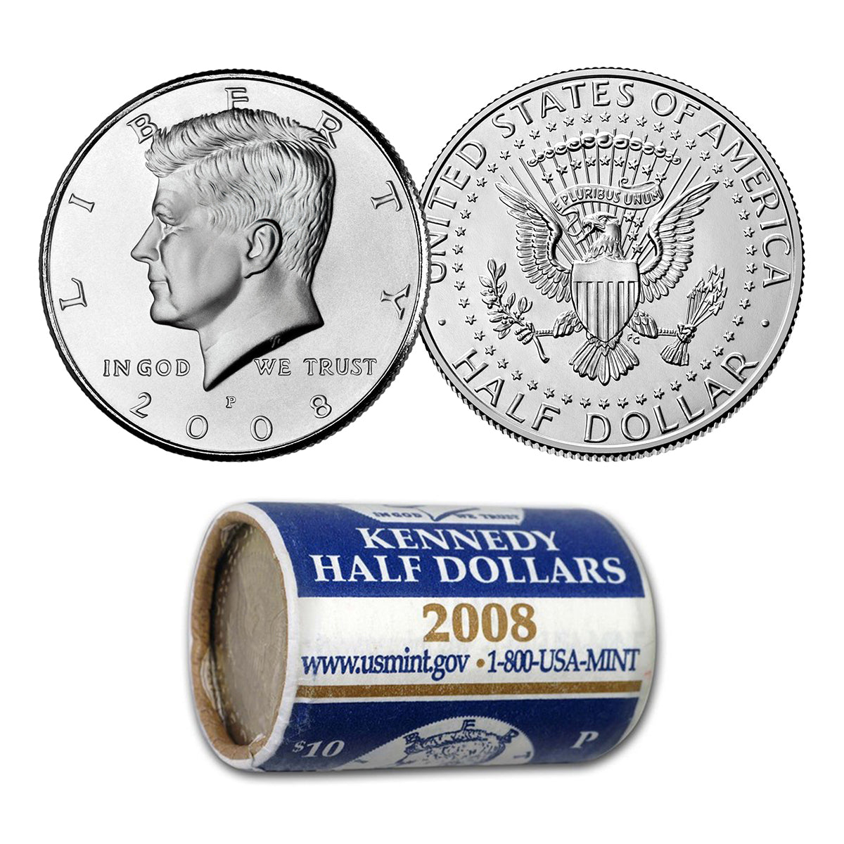 2008 50 Cent Kennedy Half Dollars Roll