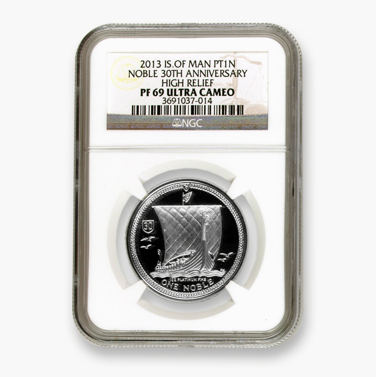 2013 $1 Noble Proof Legal Tender: 1 oz High Relief - Pure Platinum Coin