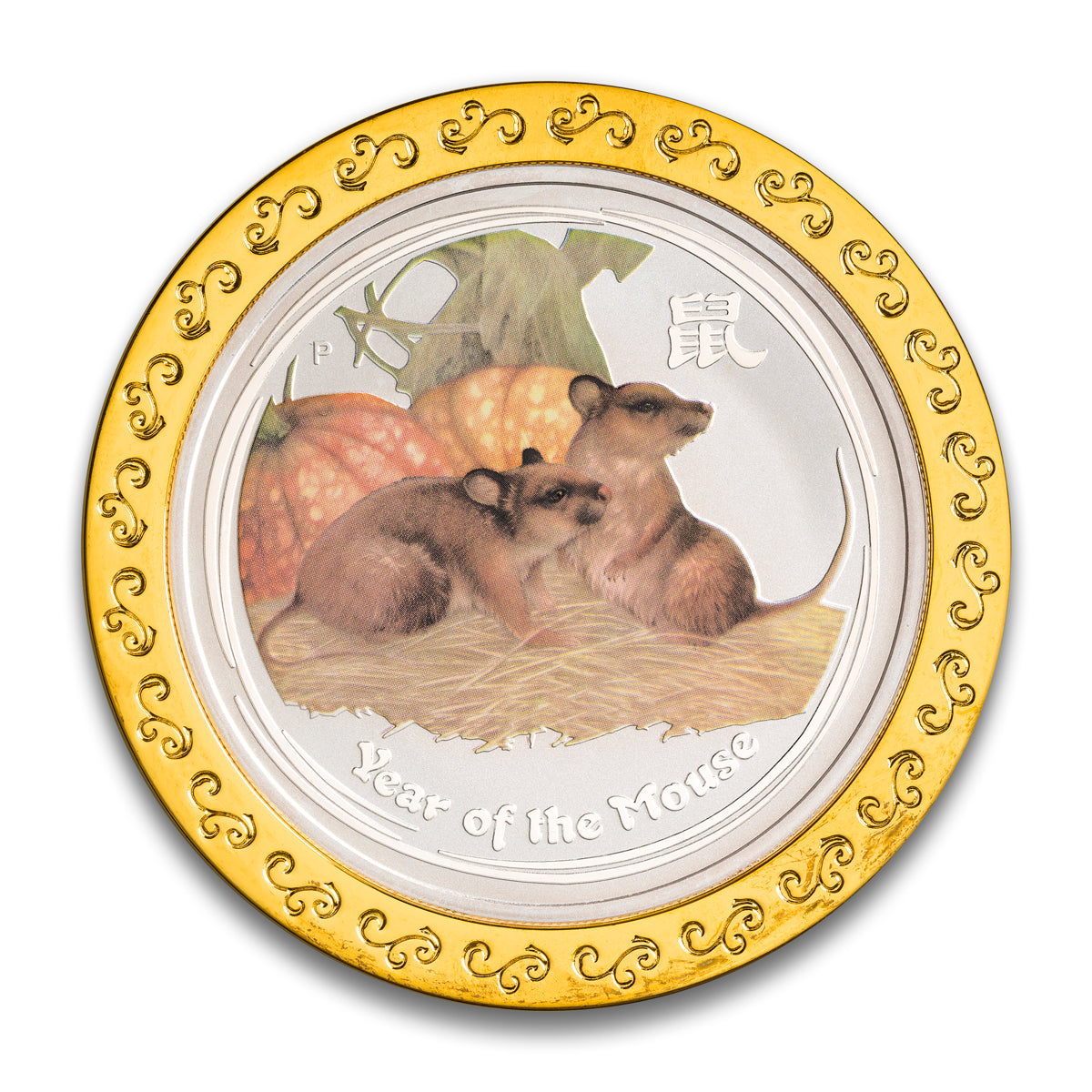 2008 $15 $1 Chinese Zodiac Coloured Year of the Rat - Pure Gold & Silver 2 Coin Set