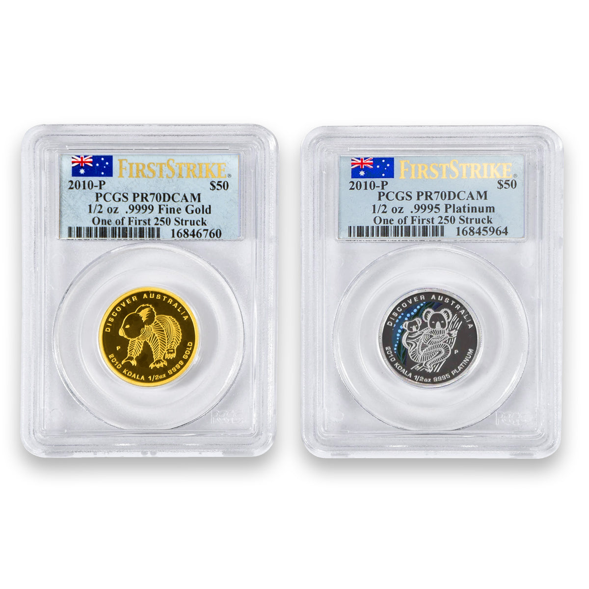 2010 $50 Dreaming Series: Gold & Platinum Proof Koala 2 Coin Set