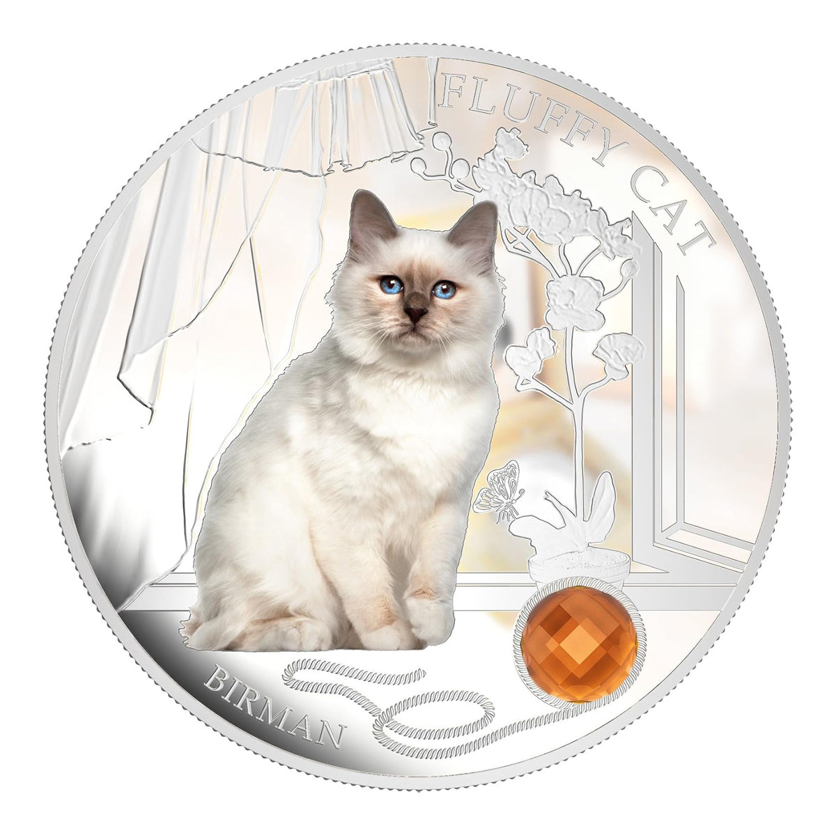 2013 $2 Fluffy Cat: Birman - Pure Silver Coin